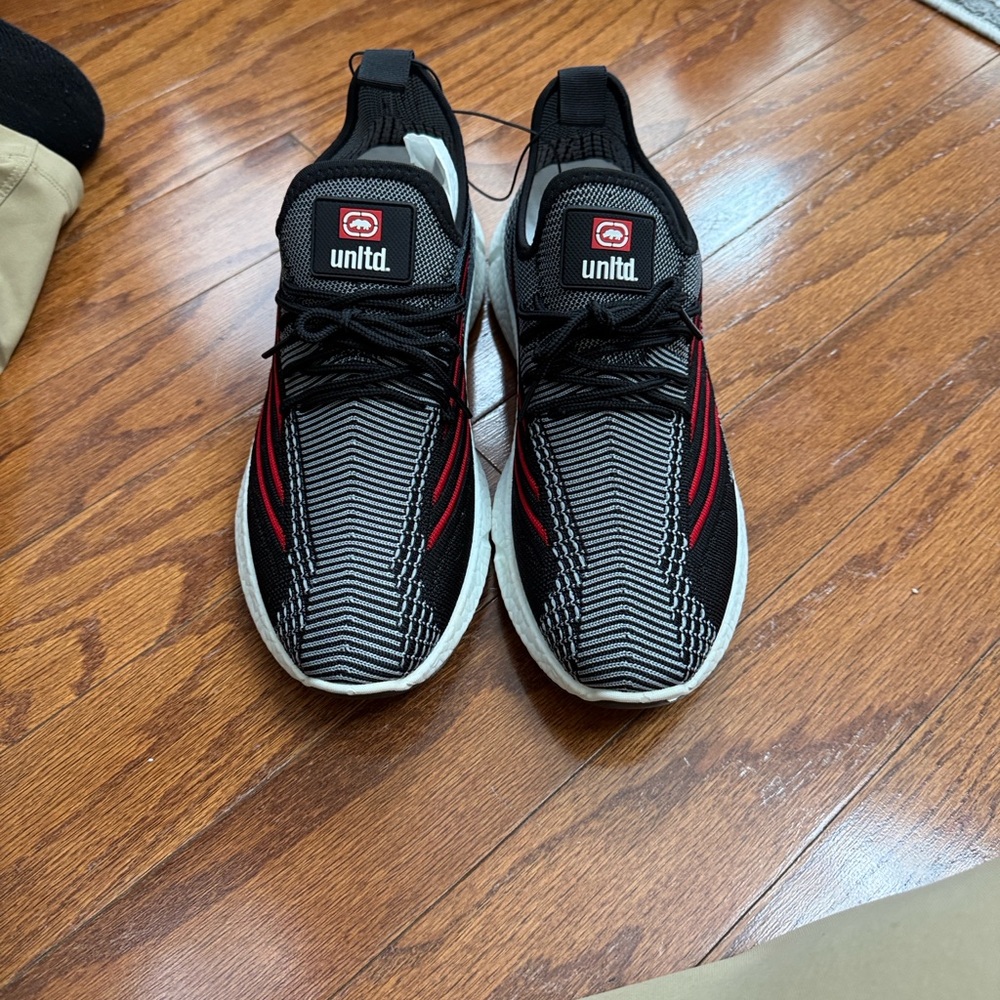 Marc Ecko Black and Red Sneakers
